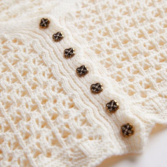 NWOT Commense Cream Knit Cardigan - Picture 3 of 11